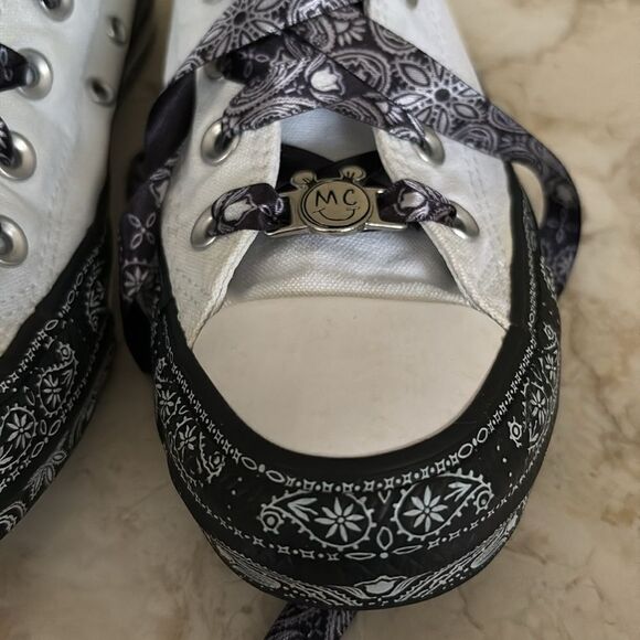 Rare Converse X Miley Cyrus Chuck Taylor All Star Sneakers Black & White Bandana - Picture 8 of 17